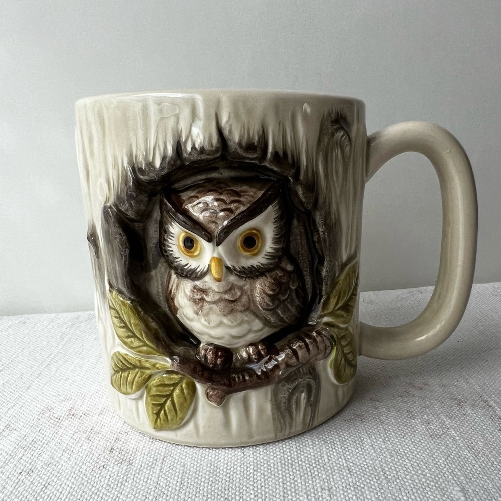 Vintage Otagiri Owl Design Ceramic Mug